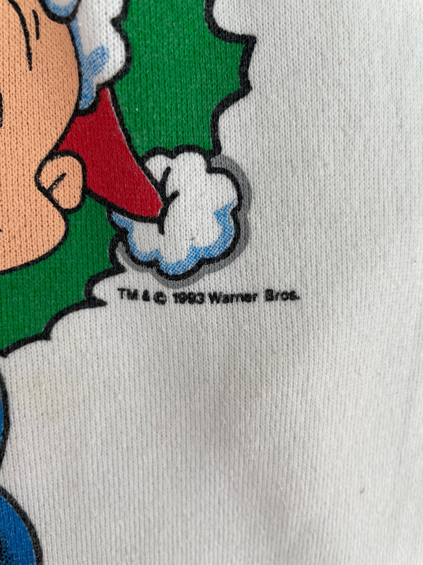 1993 LOONEY TUNES CHRISTMAS Made in USA Size XL Vintage Sweat-Shirt / E741