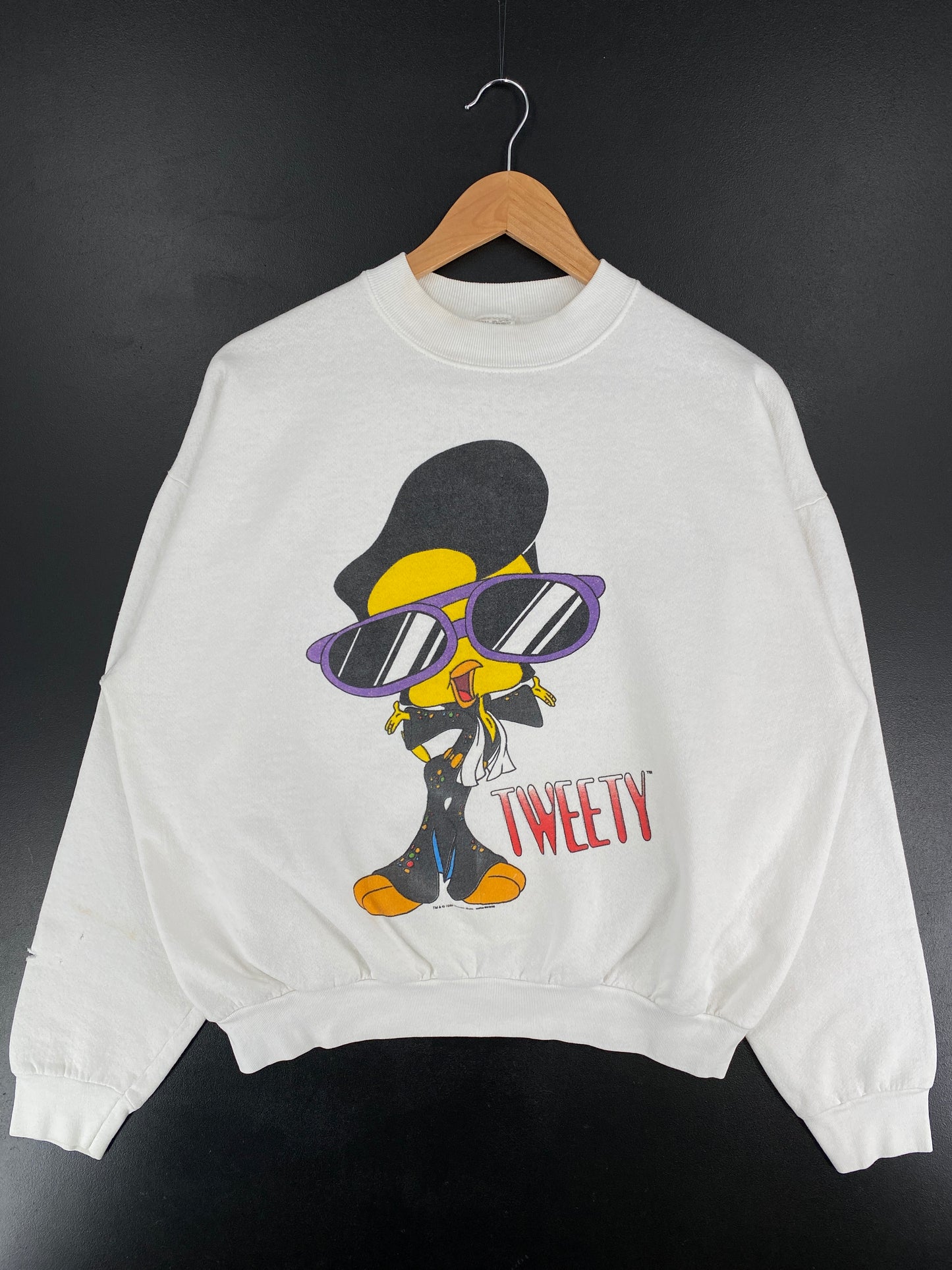 1992 LOONEY TUNES TWEETY Made in USA Size XL Vintage Sweat-shirt / E6201S