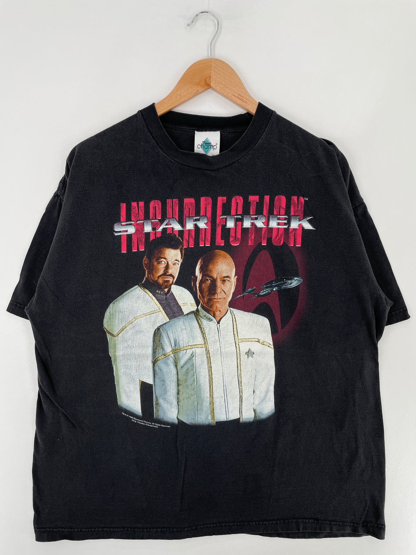 .1998 STAR TREK Size XL Vintage Movie T-Shirt / E4407T