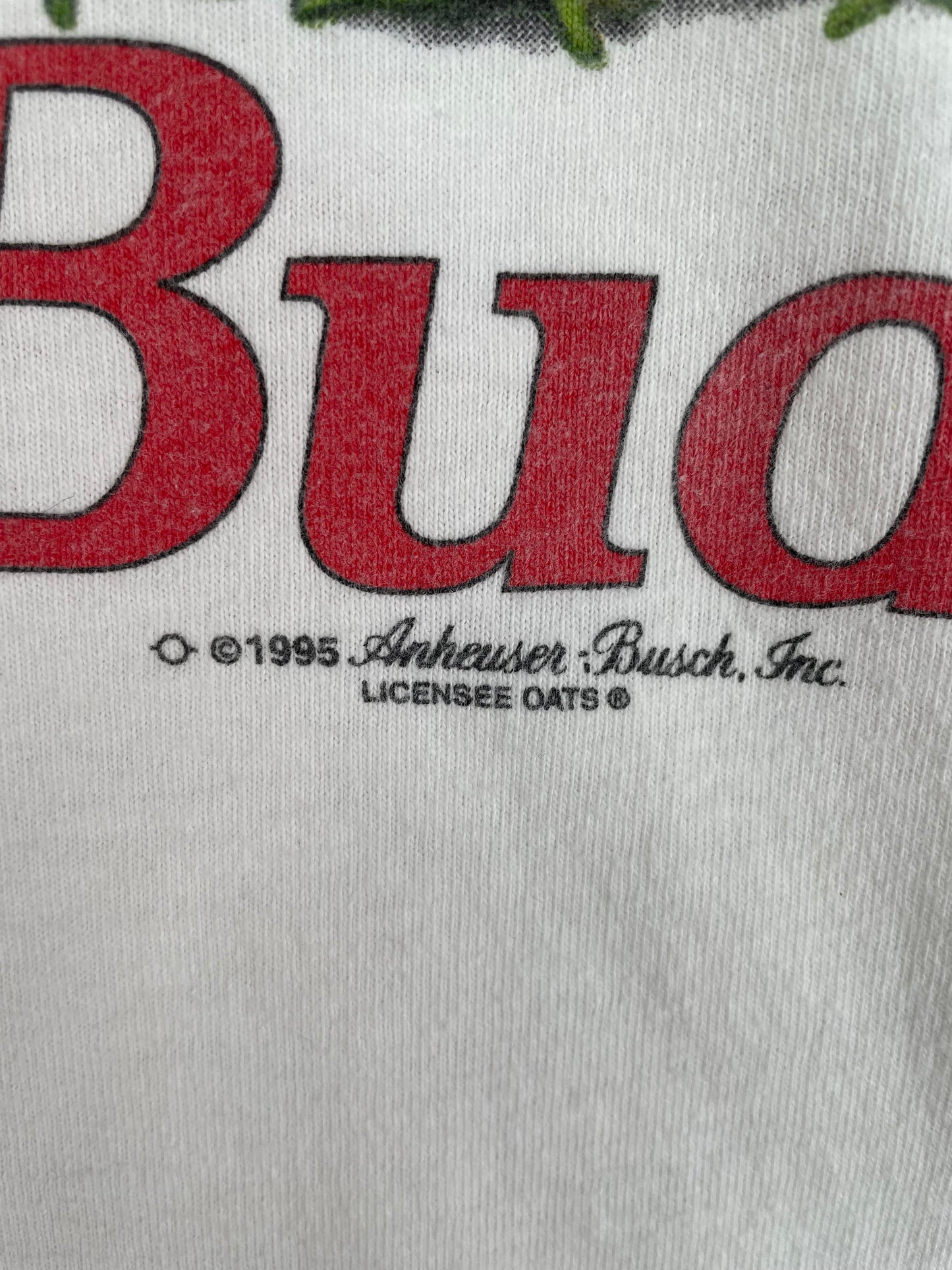 1995 BUDWEISER Made in USA Size XL Vintage T-Shirt / A2156