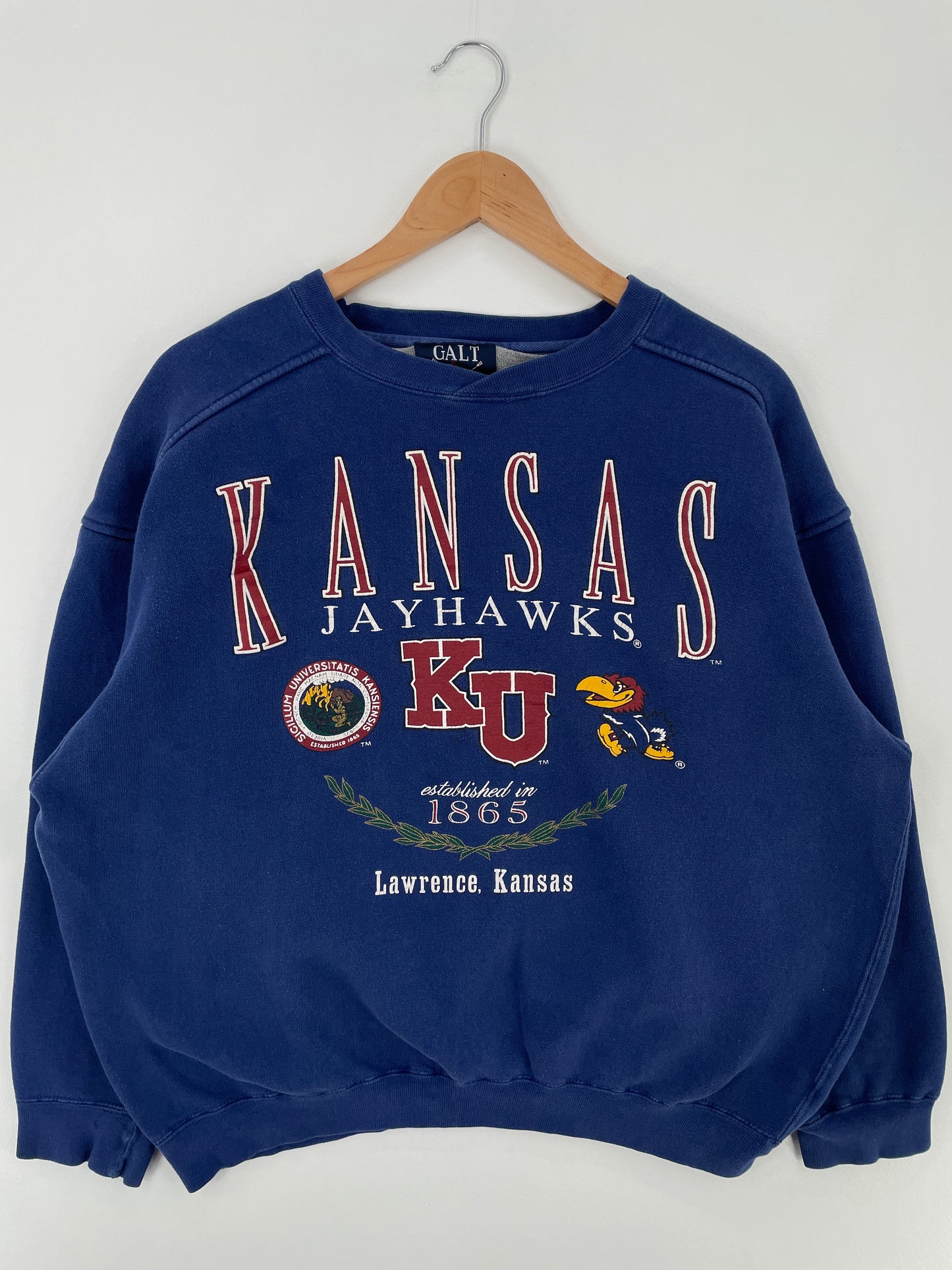 Vintage KANSAS JAYHAWKS Size L Vintage College Sweat-shirt / E65
