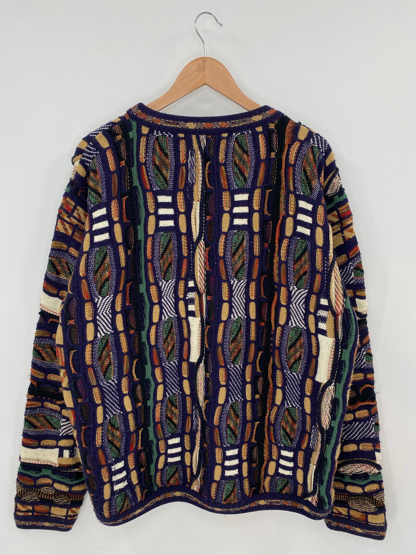 Vintage 3D COOGI- Style Made in USA Size XL Knit Sweater / K7805