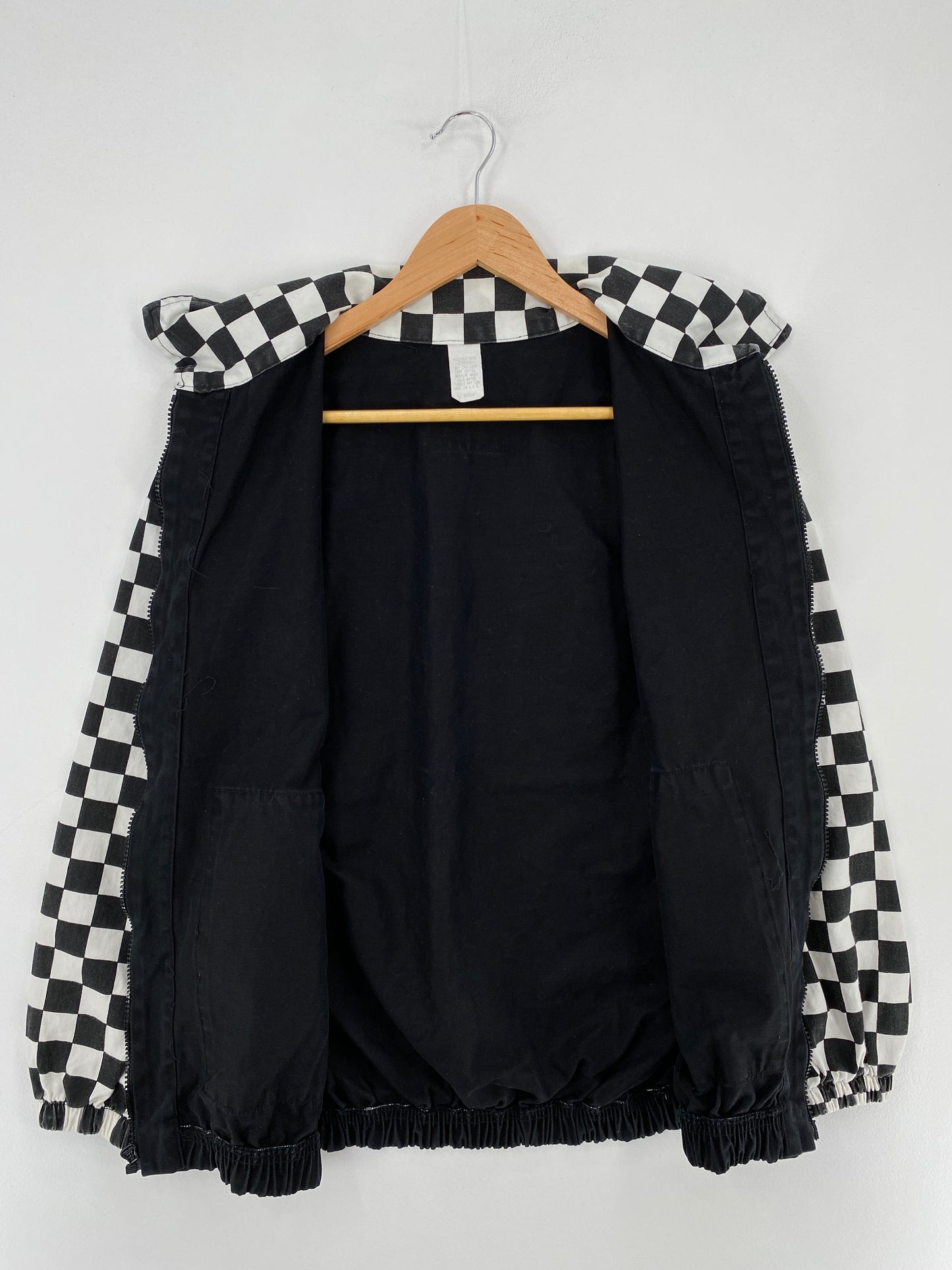 90’s CHECKER PRINT Made in USA Size M Zip Up Jacket / E4924J
