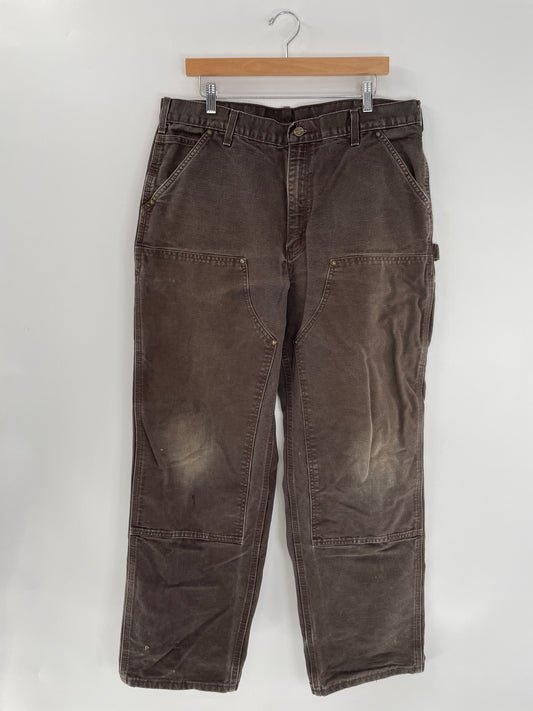 Vintage CARHARTT Size W38xL30 Double Knee Duck Pants / E4206P