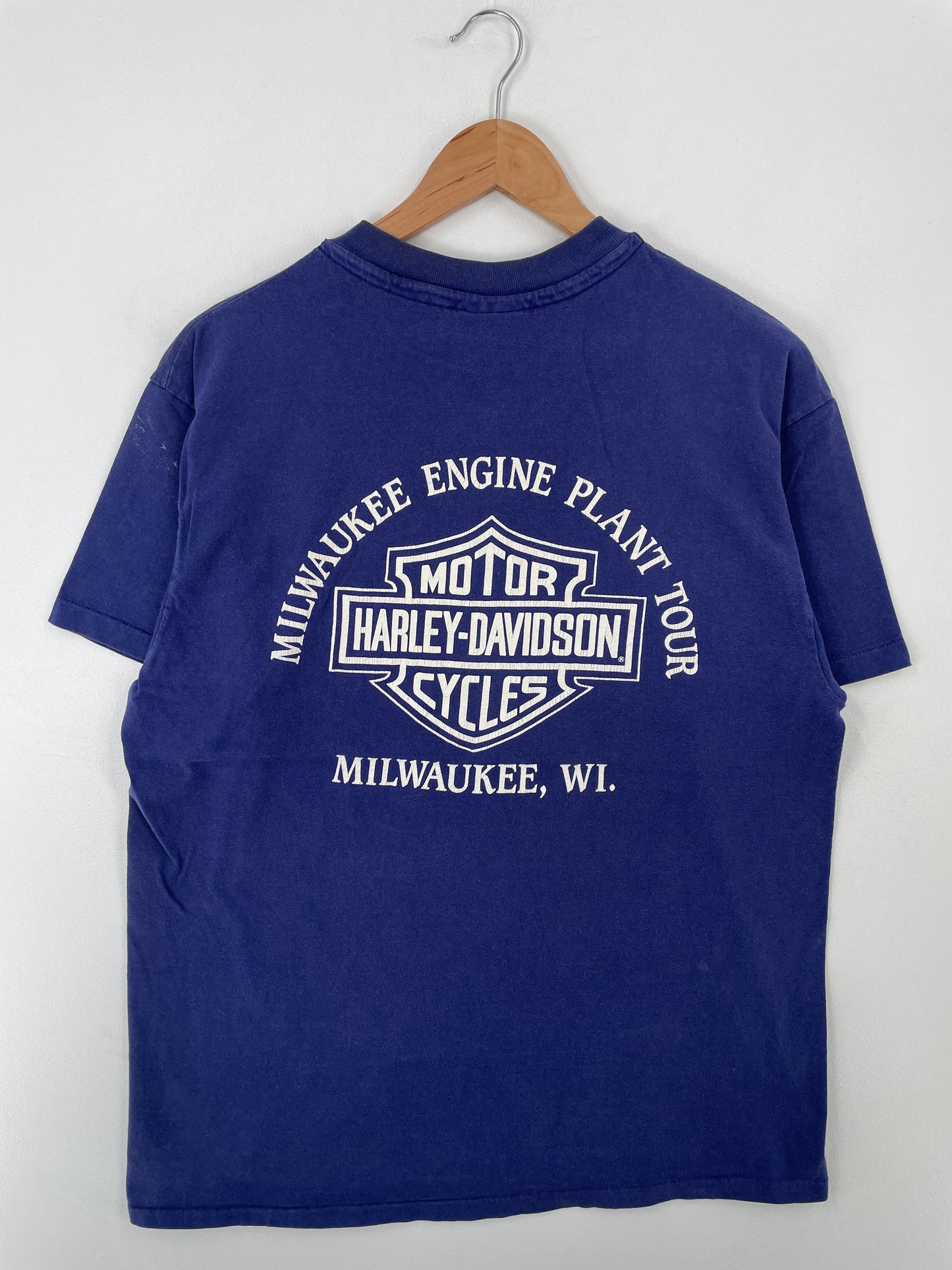 1992 HARLEY DAVIDSON MILWAUKEE Made in USA Size L Vintage T-Shirt / A9197