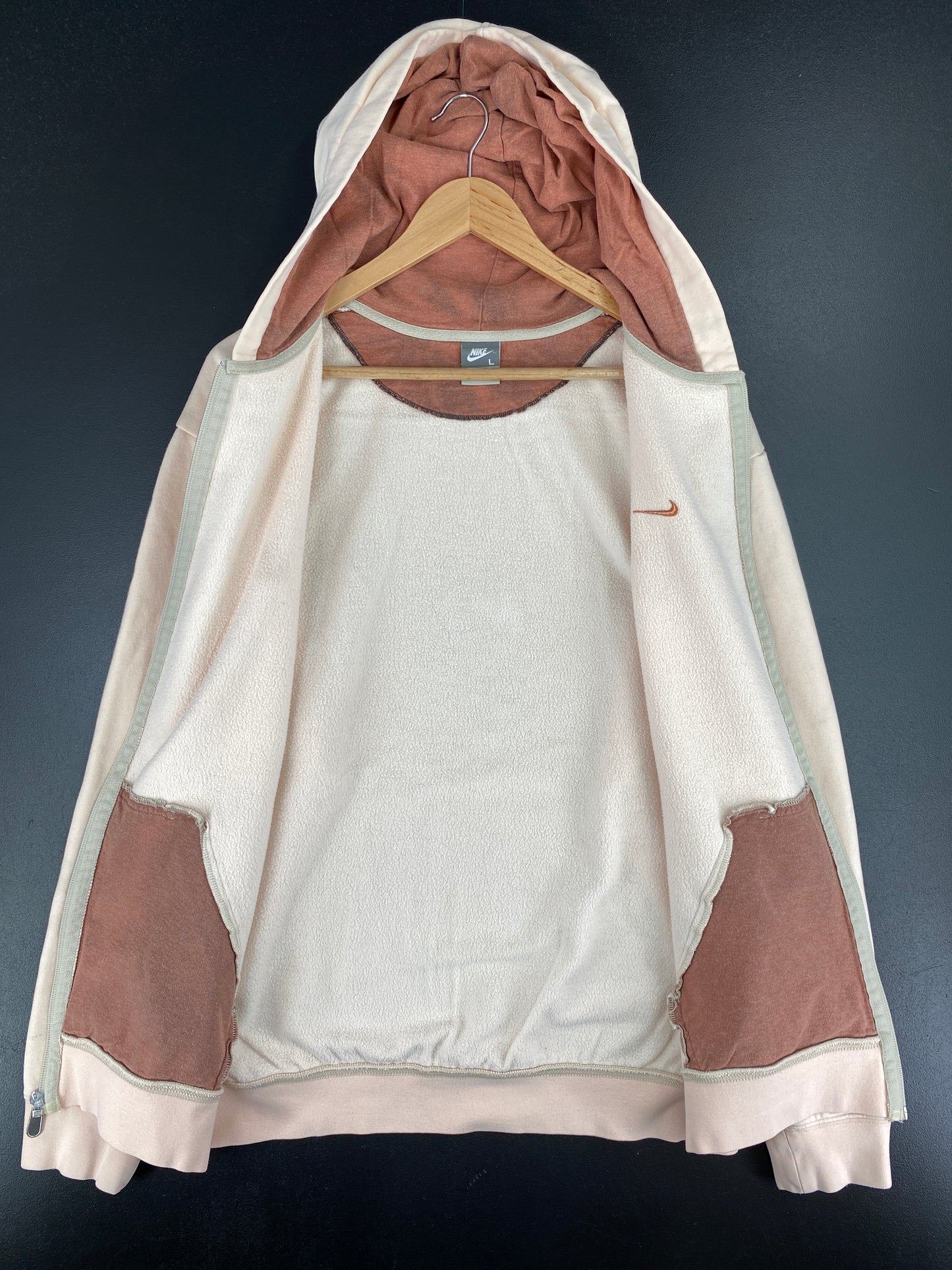 00’ NIKE MINI SWOOSH Size L Vintage Hoodie Zip Up Sweat-Shirt / A6033