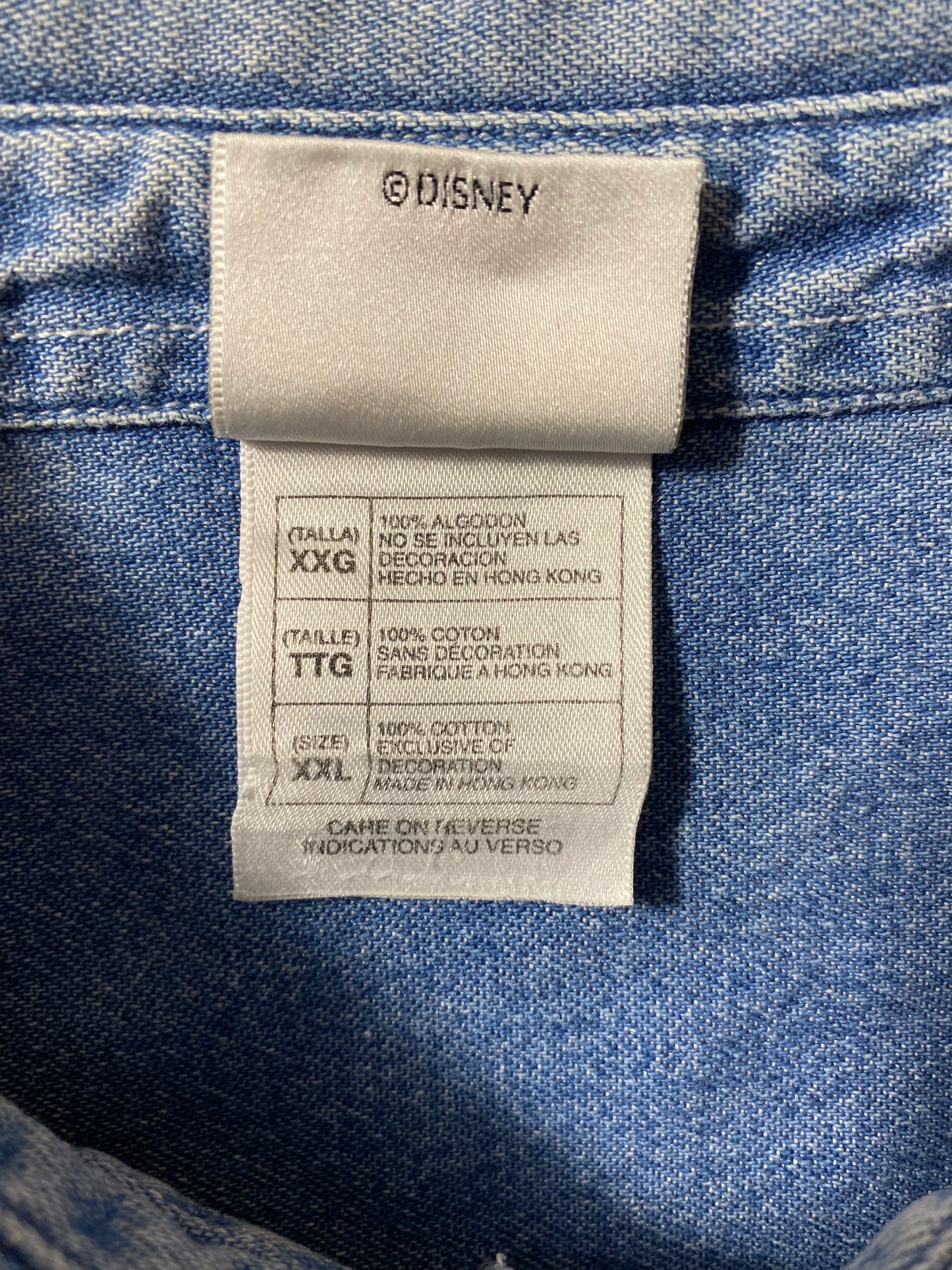 00' WINNIE THE POOH Size XXL Vintage Button Down Denim Shirt / K9941