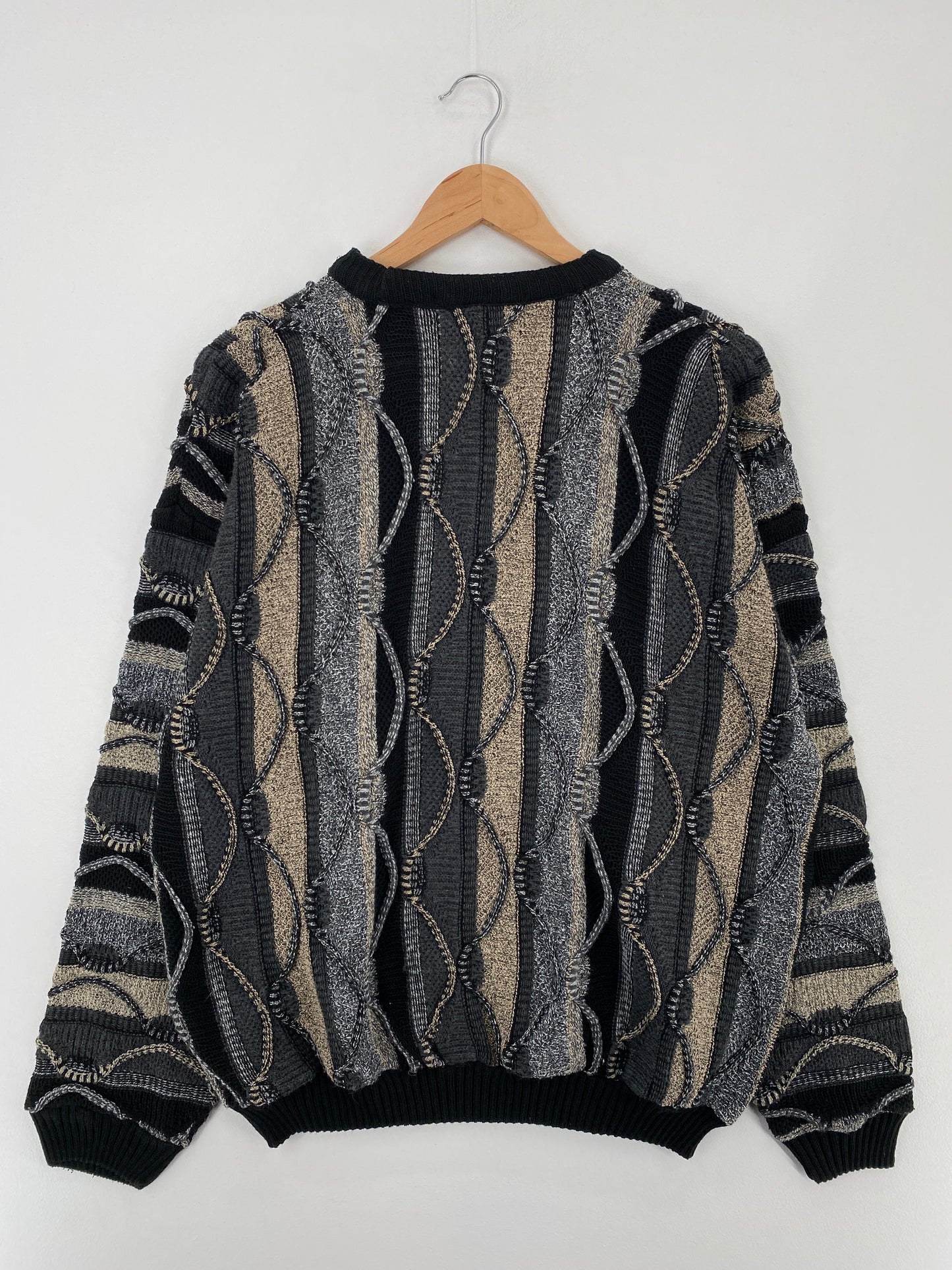 Vintage 3D COOGI- Style Made in USA Size XL Knit Sweater / A9884