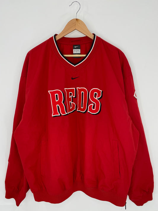 00’ NIKE CINCINNATI REDS Size XL Vintage MLB Nylon Jacket / K5964