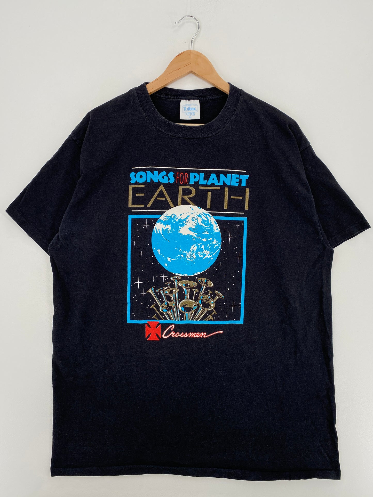 1992 CROSSMEN SONGS FOR PLANET EARTH Size XXL Vintage Music T-Shirt / A5198