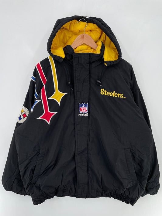 90’s STARTER x PITTSBURGH STEELERS Size L Vintage NFL Jacket / E3949J