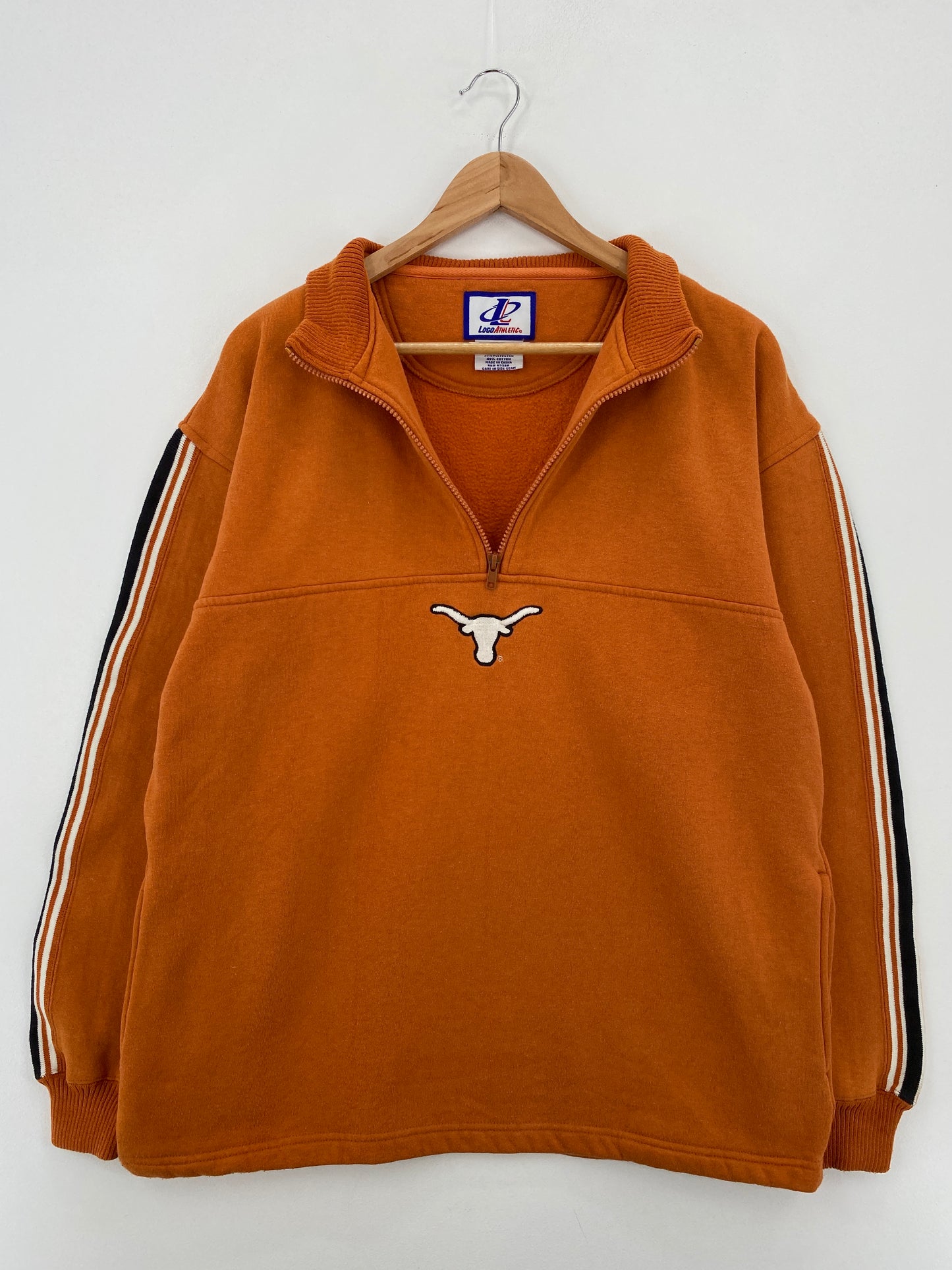 00' UNIVERSITY OF TEXAS Size L Vintage College Half Zip Sweat-Shirt / A7160