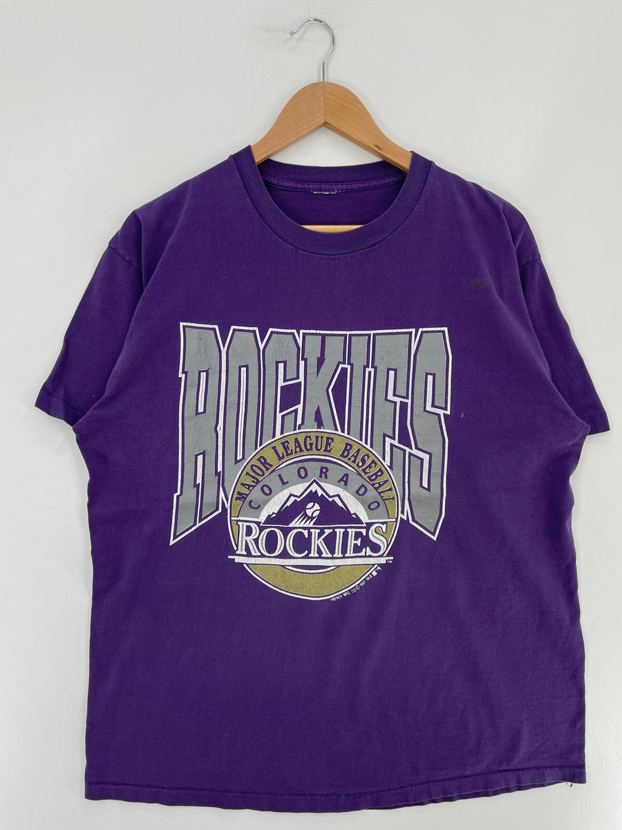 1991 Colorado Rockies Trench All Over Print MLB T Shirt Size XL