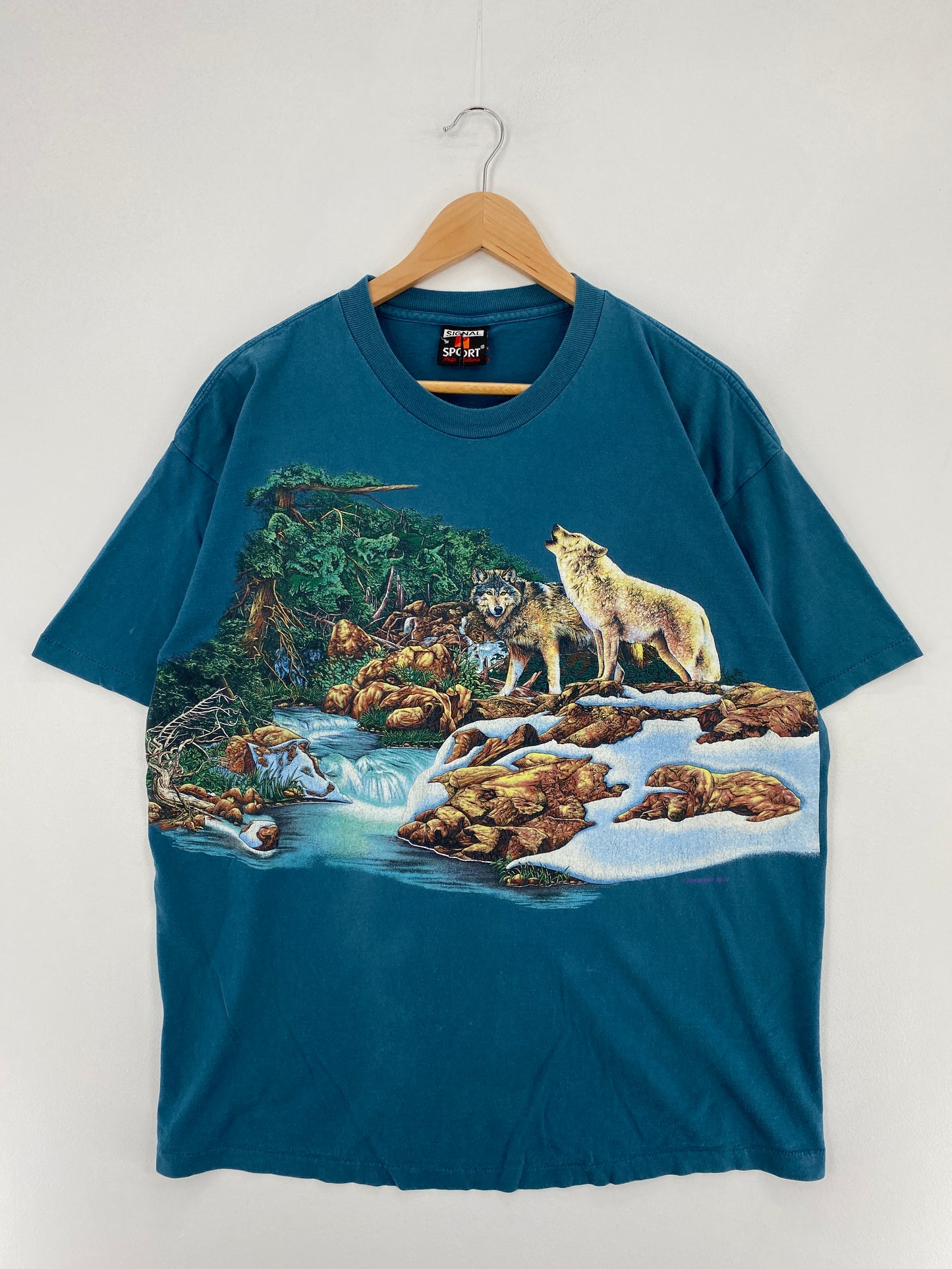 90’s WOLVES Made in USA Size XL Vintage T-shirt / E2082T