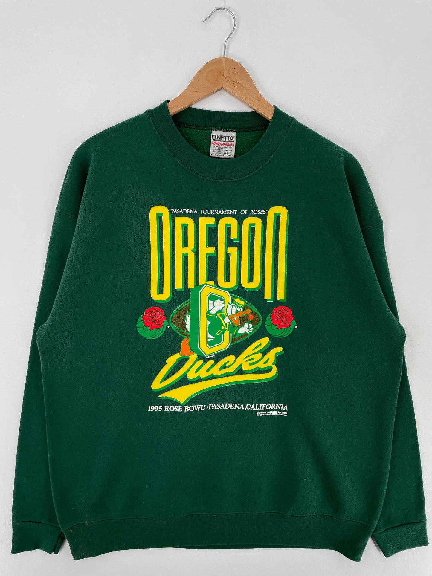 1995 OREGON DUCKS Made in USA Size XL Vintage College Sweat-shirt / A9974
