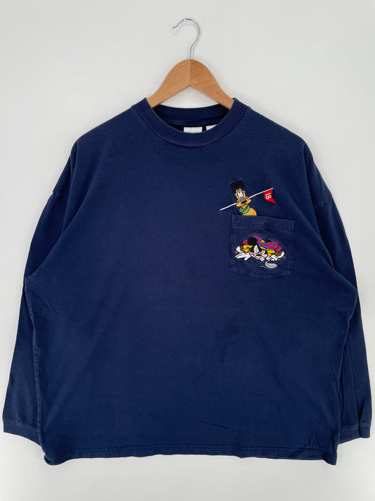.00' DISNEY MICKEY PLUTO Size XXL Vintage Long sleeve T-Shirt / E3851T