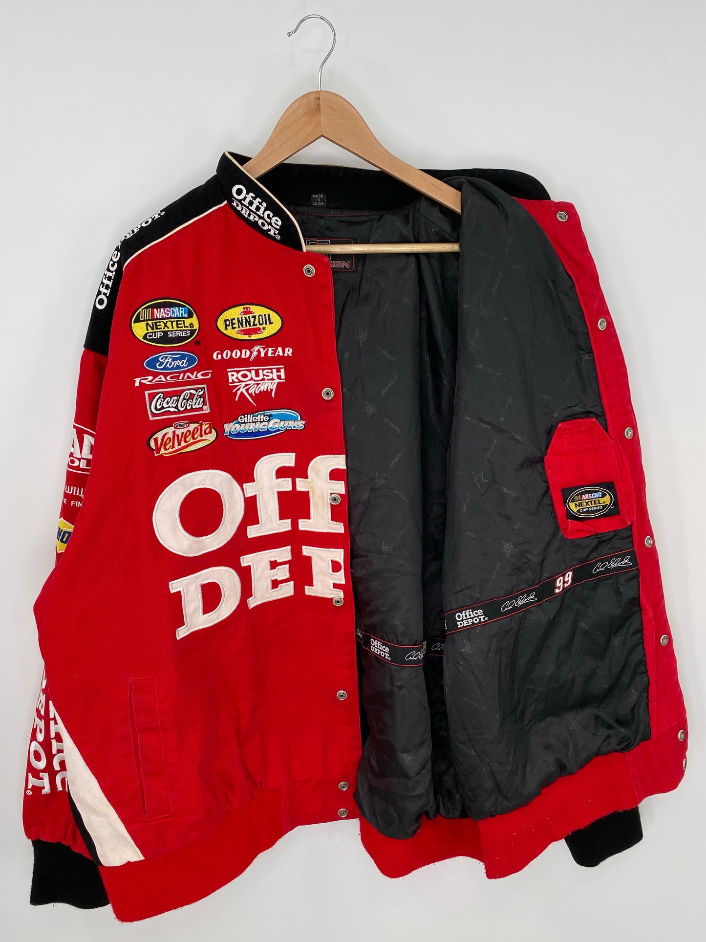 Vintage NASCAR OFFICE DEPOT x CARL EDWARDS Size XXXXL Racing Jacket / K9218
