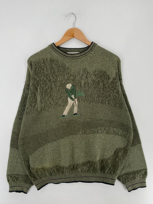 Vintage GOLF Made in USA Size L Knit Sweater / E4887K