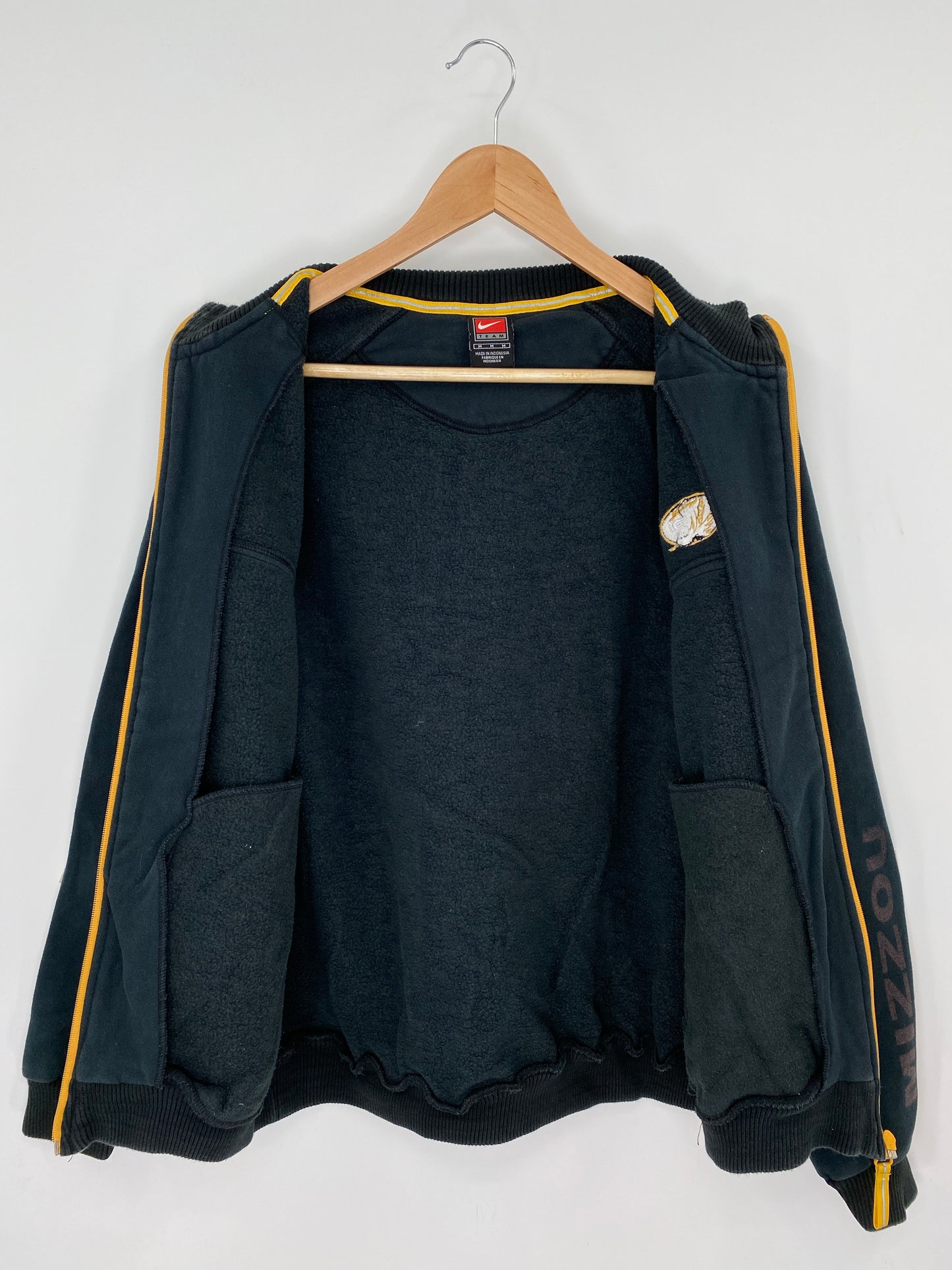 00' NIKE UNIVERSITY OF MISSOURI Size M Vintage College Zip Up Sweat-shirt / K8623