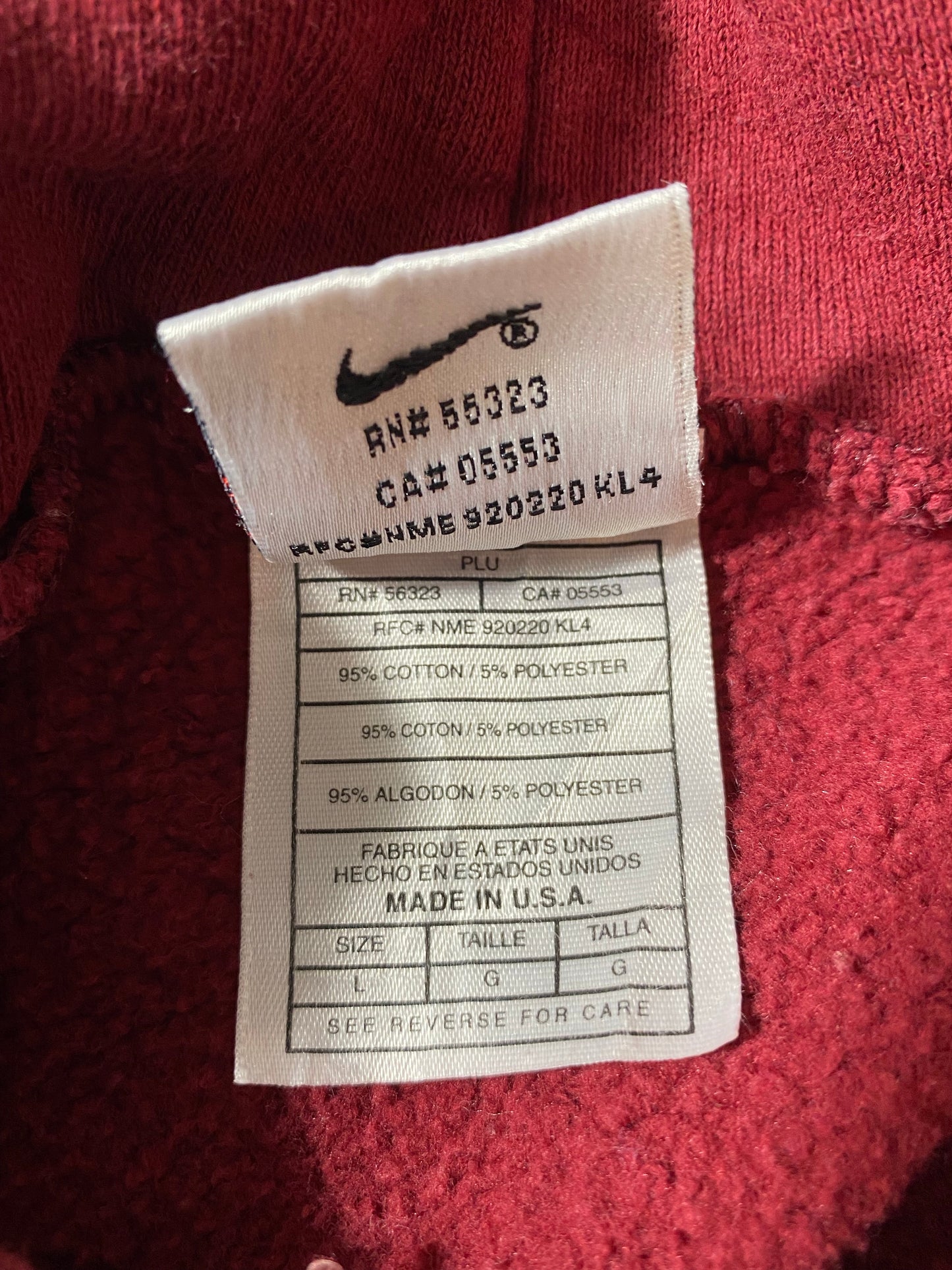 90's NIKE MINI SWOOSH Made in USA Size L Vintage Hoodie Sweat-shirt/ K5253