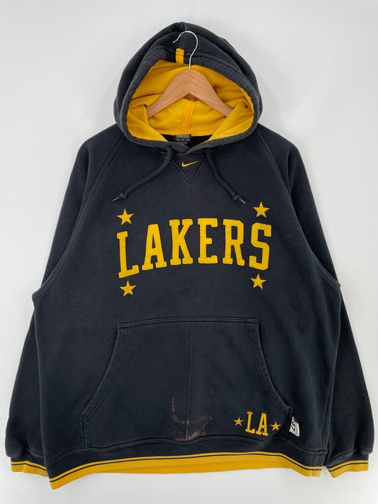 00' NIKE x LOS ANGELES LAKERS Size M Vintage NBA Hoodie Sweat shirt / E4305S