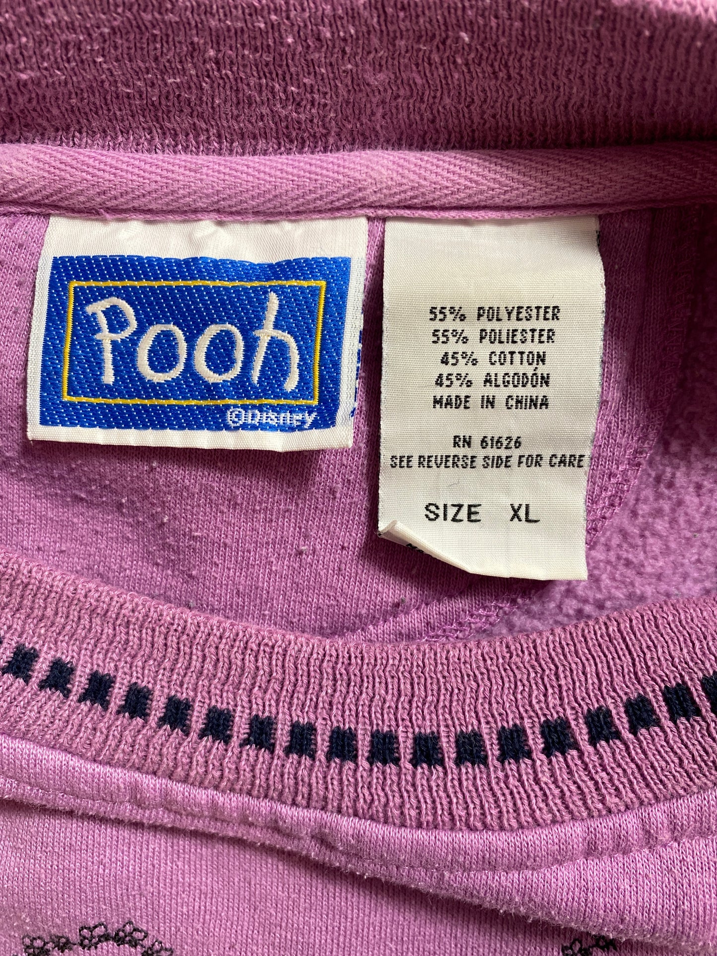 00’ DISNEY POOH Size XL Vintage Sweat-shirt / 9910