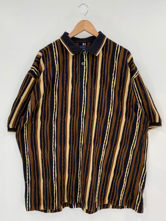 Vintage 3D COOGI- Style Size XXL Knit Polo-Shirts / K6941