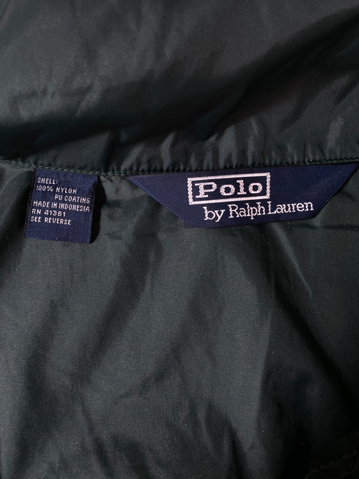 00’ RALPH LAUREN No tag (Approx. XL) Vintage Half zip Nylon Jacket / K183