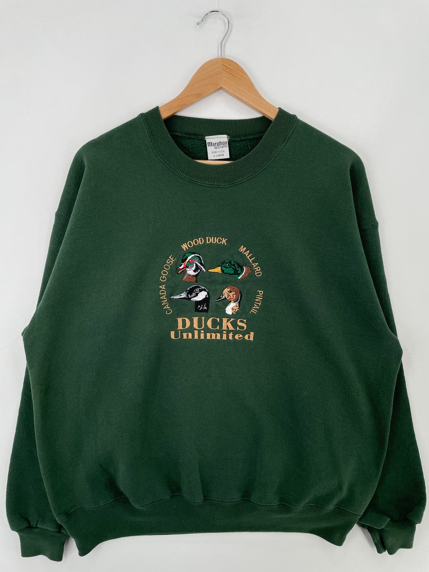 90's DUCK UNLIMITED Made in USA Size XL Vintage Animal Sweat-Shirt / E4170S