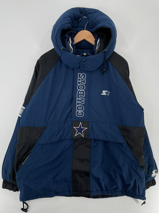 90’s STARTER x DALLAS COWBOYS Size L Vintage NFL Padded Nylon Jacket / E5046J