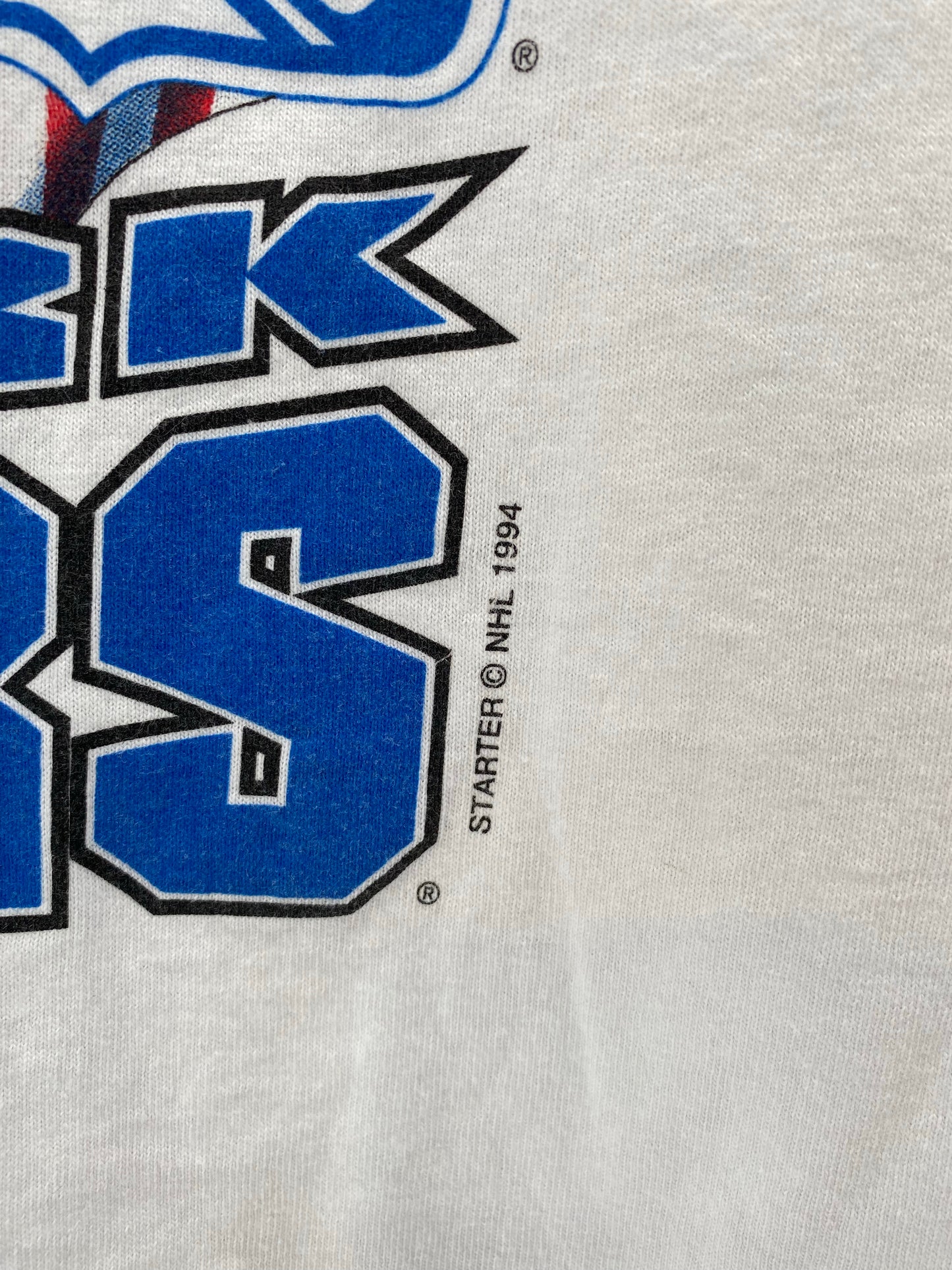 1994 STARTER x NEW YORK RANGERS Made in USA Size XXL Vintage NHL T-Shirts / K4829