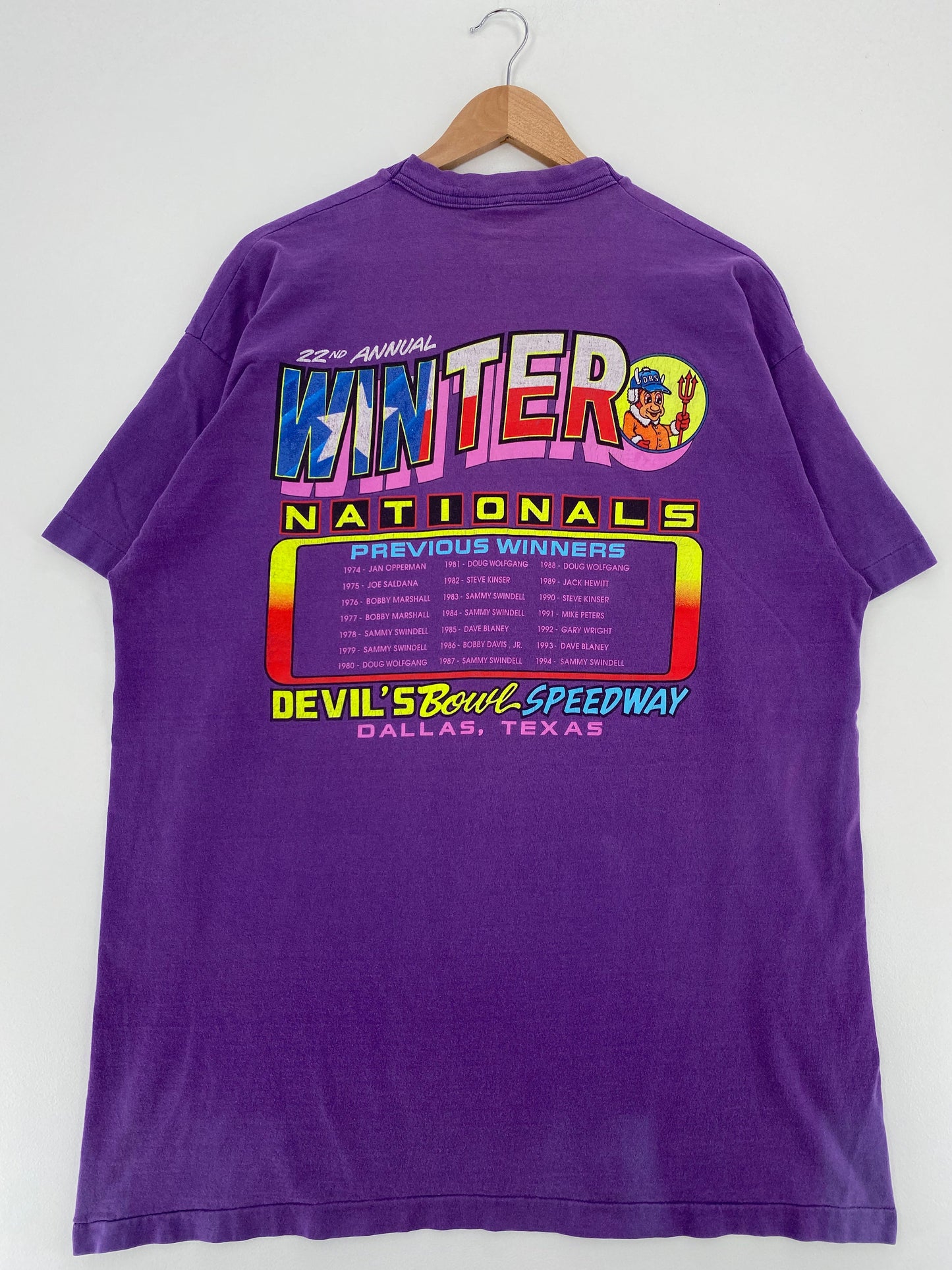 1995 WINTER NATIONALS DEVIL'S BOWL SPEEDWAY Made in USA Size XXL Vintage Racing T-Shirt / E5420T