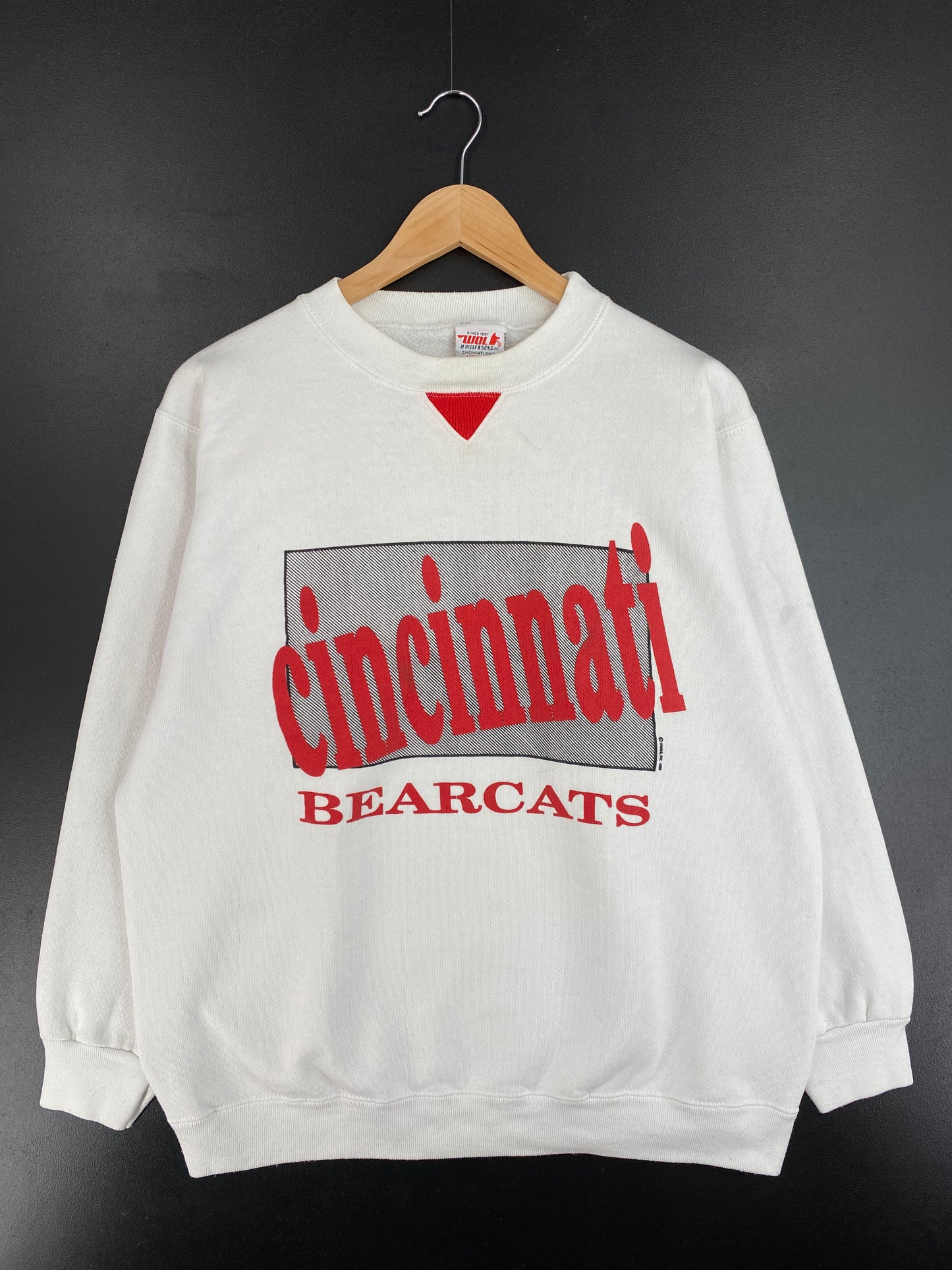 90's CINCINNATI BEARCATS Size One Size Fits All Approx. L/XL Vintage College Sweat-Shirt / E4599S
