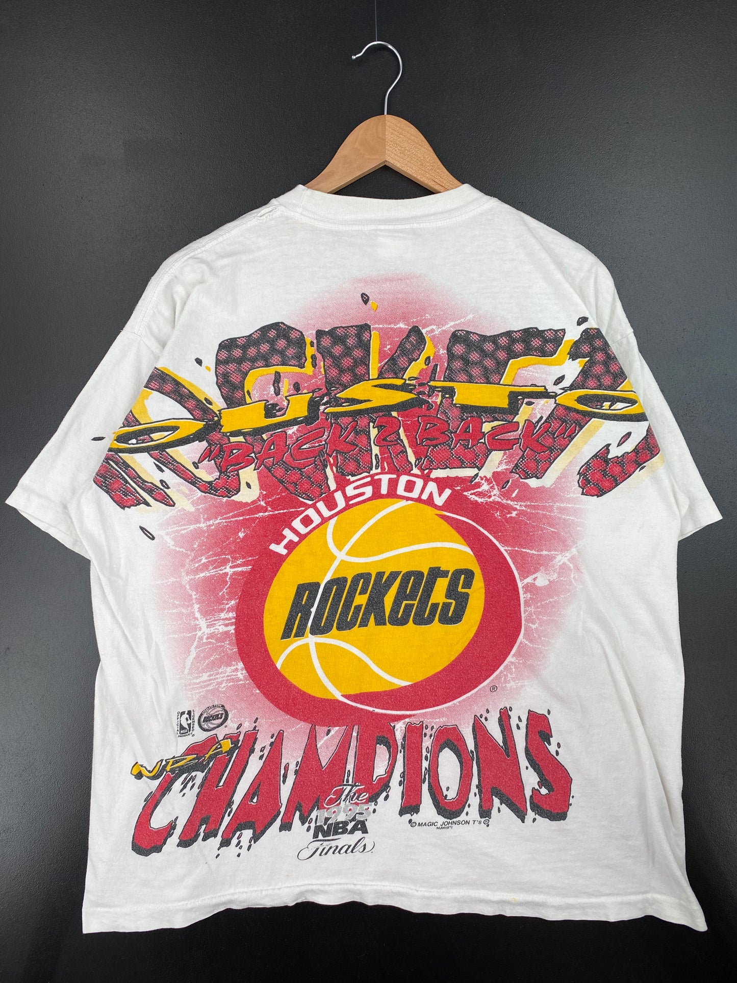 1995 HUSTON ROCKETS Size XL Vintage NBA T-shirt / A1082