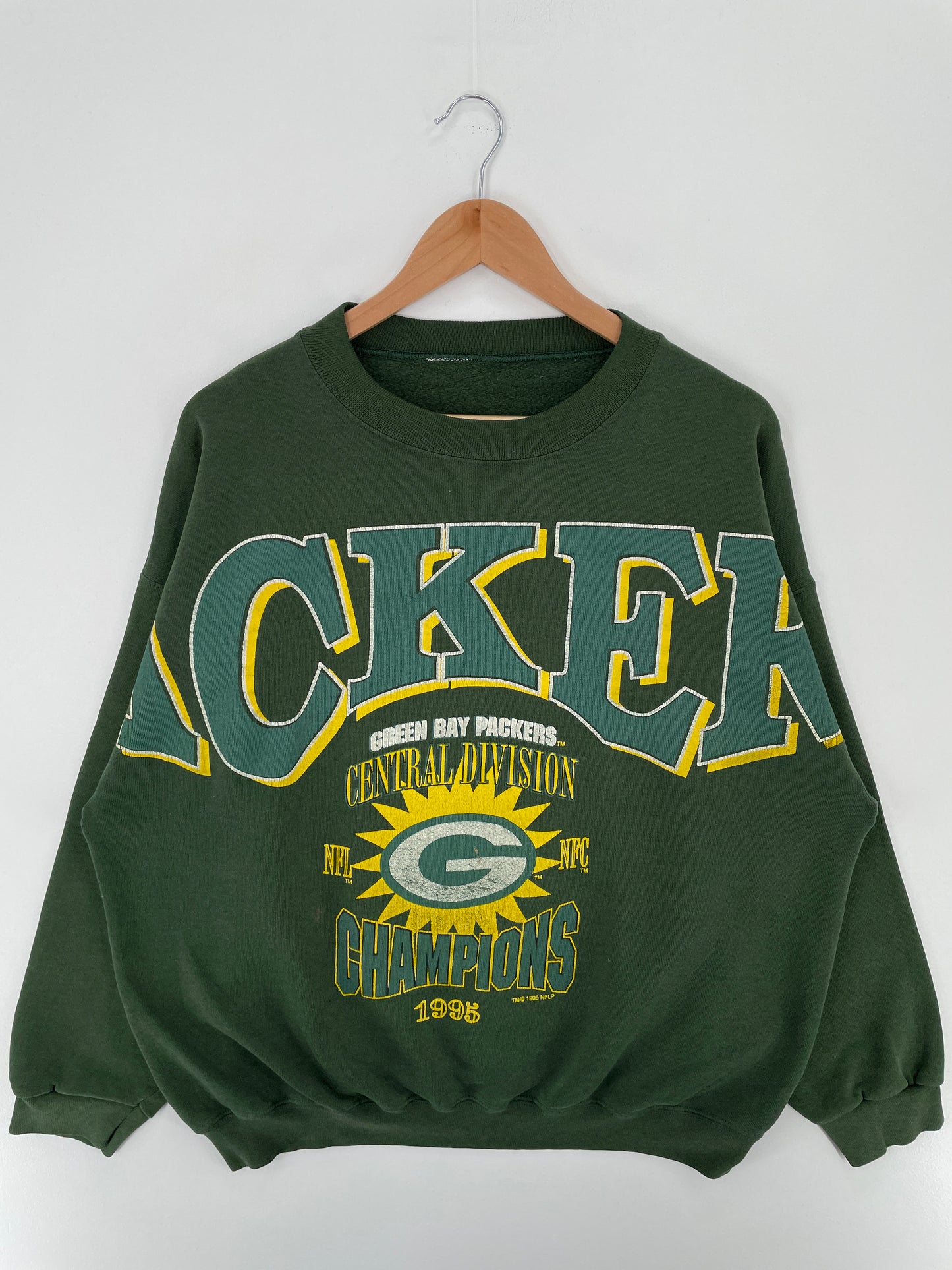 1995 GREEN BAY PACKERS Size No Tag(Approx.XL) Vintage NFL Sweat-Shirt / A3569