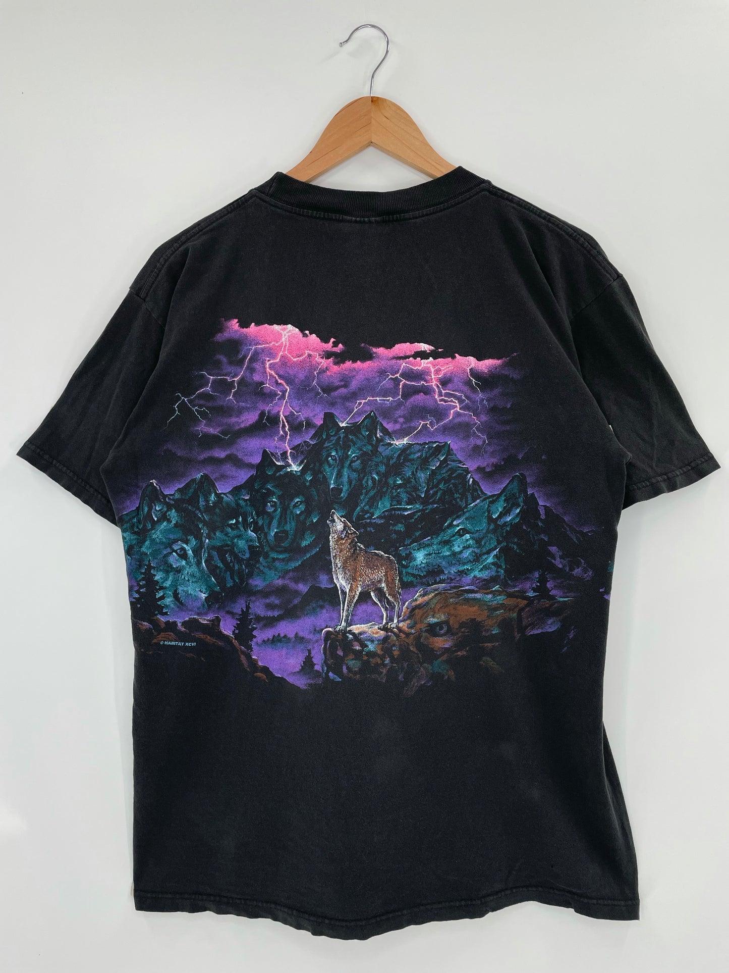 90’s HABITAT x WOLVES Size L Vintage T-Shirts / K4966