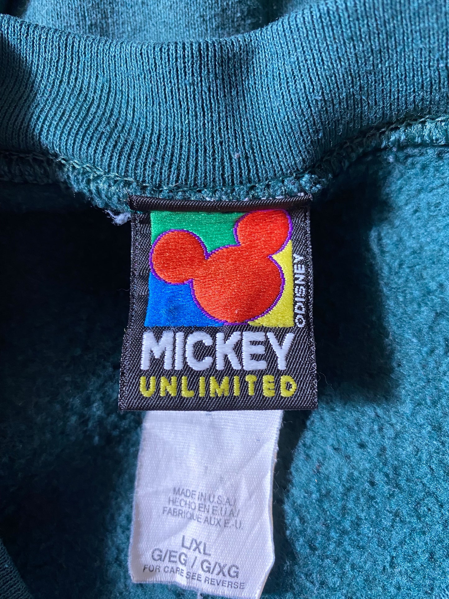 90’s DISNEY MICKEY Made in USA Size L-XL Vintage Sweat-shirt / K4135