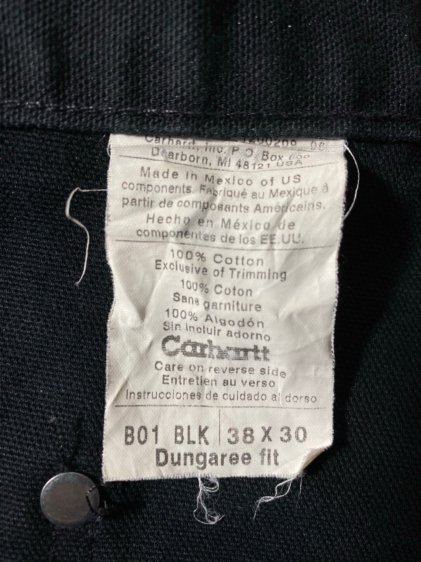 Vintage CARHARTT Size 38x30 Double Knee Duck Pants / K6698