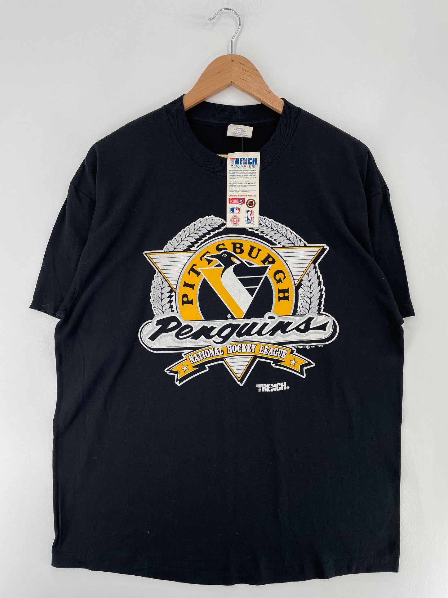 1991 Deadstock PITTSBURGH PENGUINS Made in USA Size XL Vintage NHL T-Shirt / E6667T
