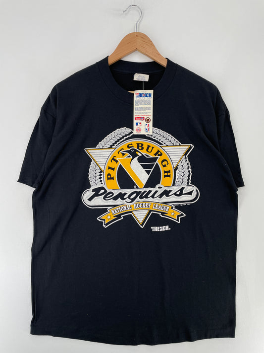 1991 Deadstock PITTSBURGH PENGUINS Made in USA Size XL Vintage NHL T-Shirt / E6667T