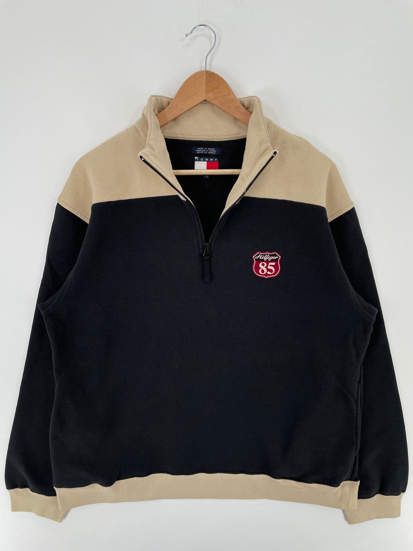 90's TOMMY HILFIGER Size L Vintage Half Zip-up Sweat-shirt / A2203