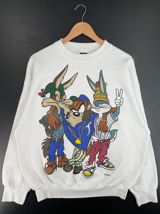 .1993 LOONEY TUNES Made in USA Size XL Vintage Sweat-shirt / E4673S