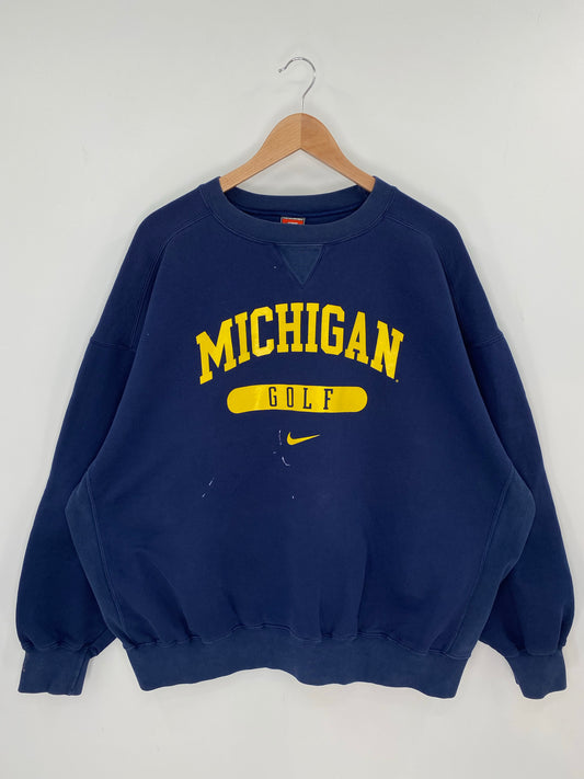 00' NIKE UNIVERSITY OF MICHIGAN Size XL Vintage College Sweat-shirt / K8092
