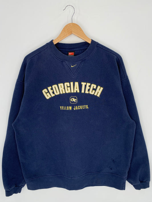 00' NIKE GEORGIA TECH Size M Vintage College Sweat-shirt / K8817