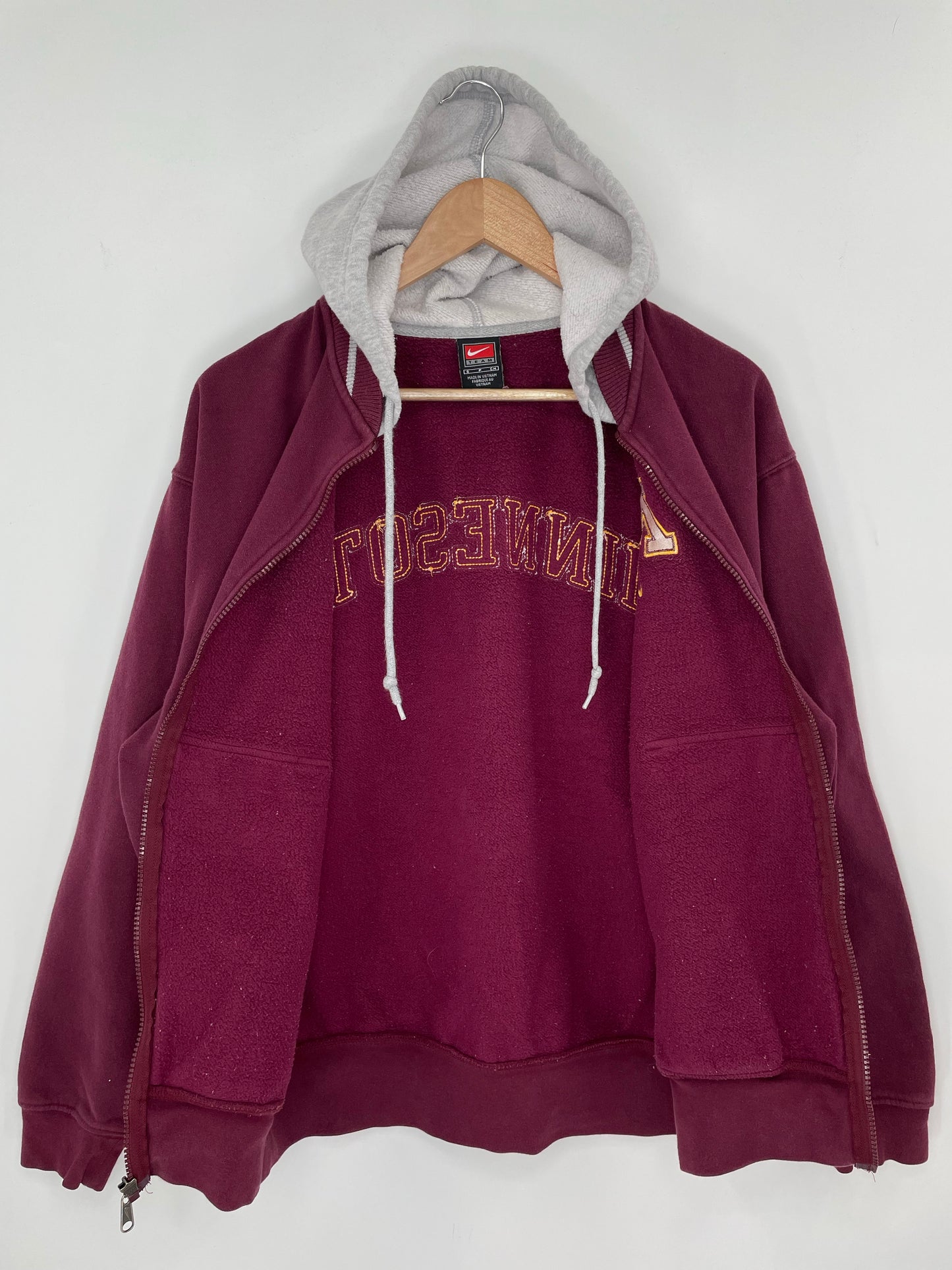 00' NIKE UNIVERSITY OF MINNESOTA Size S Vintage Zip Up Sweat-shirt / K8093