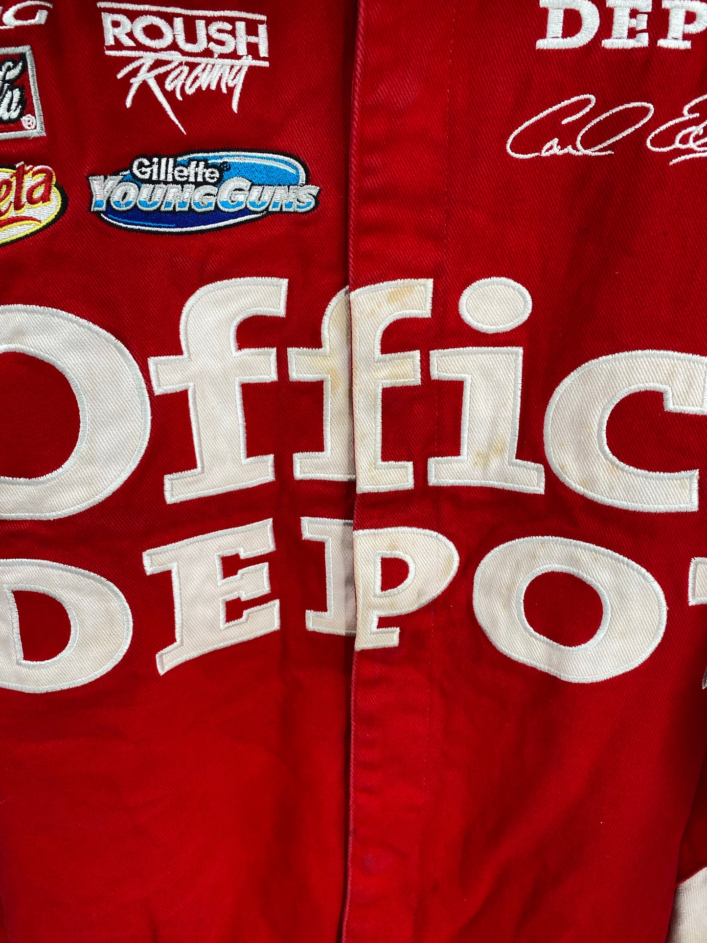 Vintage NASCAR OFFICE DEPOT x CARL EDWARDS Size XXXXL Racing Jacket / K9218
