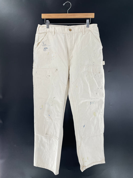 Vintage CARHARTT Double knee Splatter Paint Size W34xL28 Painter Pants / E4616P