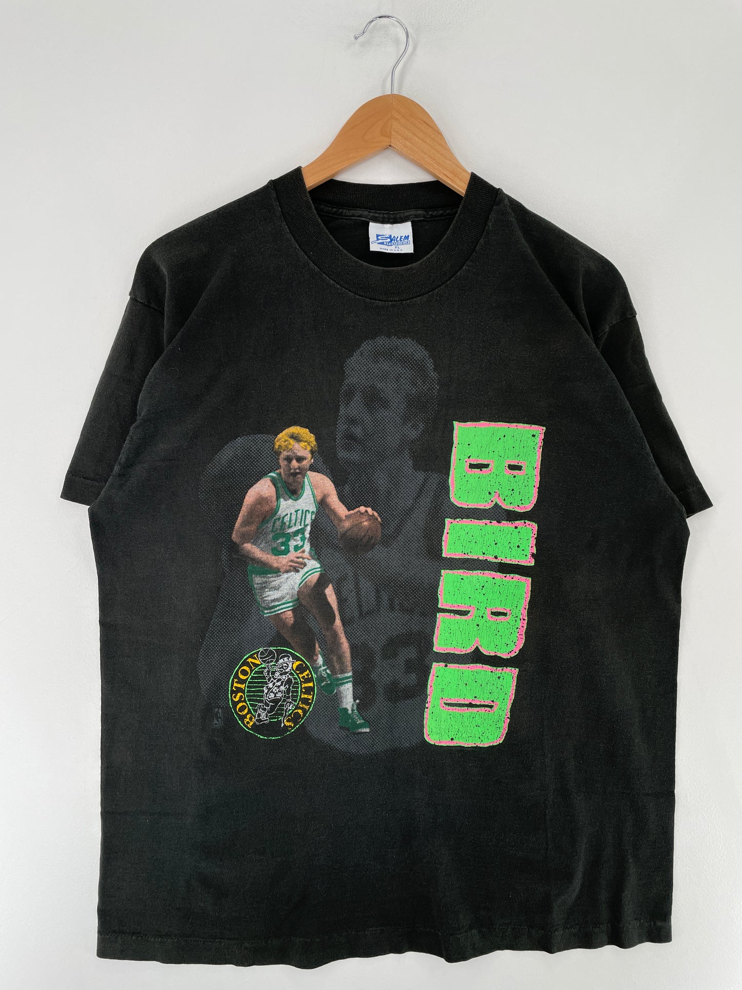 90’s SALEM x LARRY BIRD BOSTON CELTICS Made in USA Size XL Vintage NBA T-shirt / E6622T