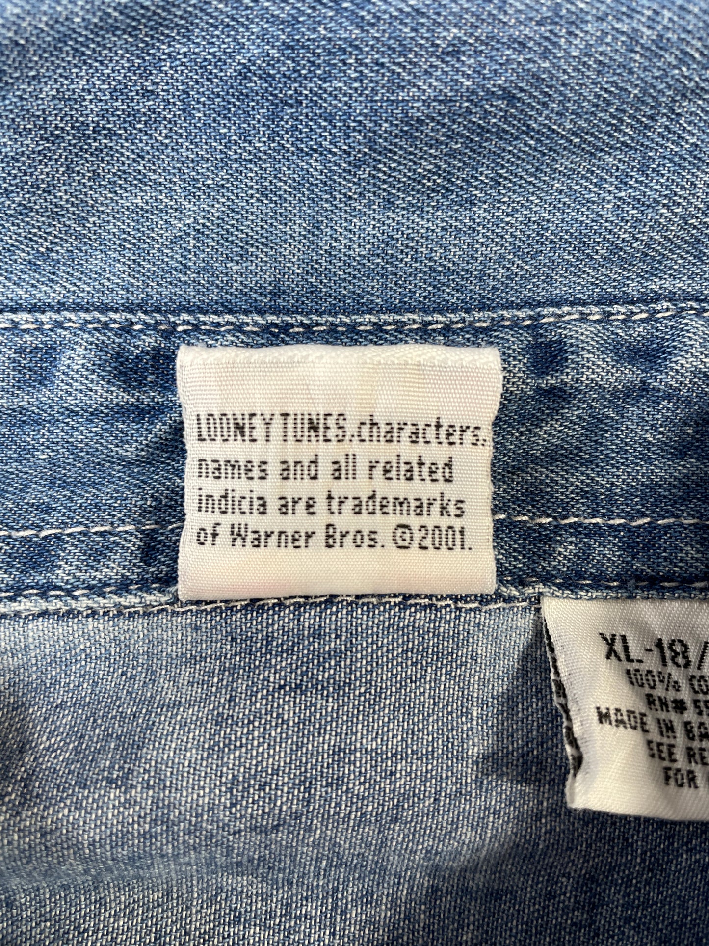 2001 LOONEY TUNES TWEETY Size Laides.XL Vintage Button down Shirt / E1059