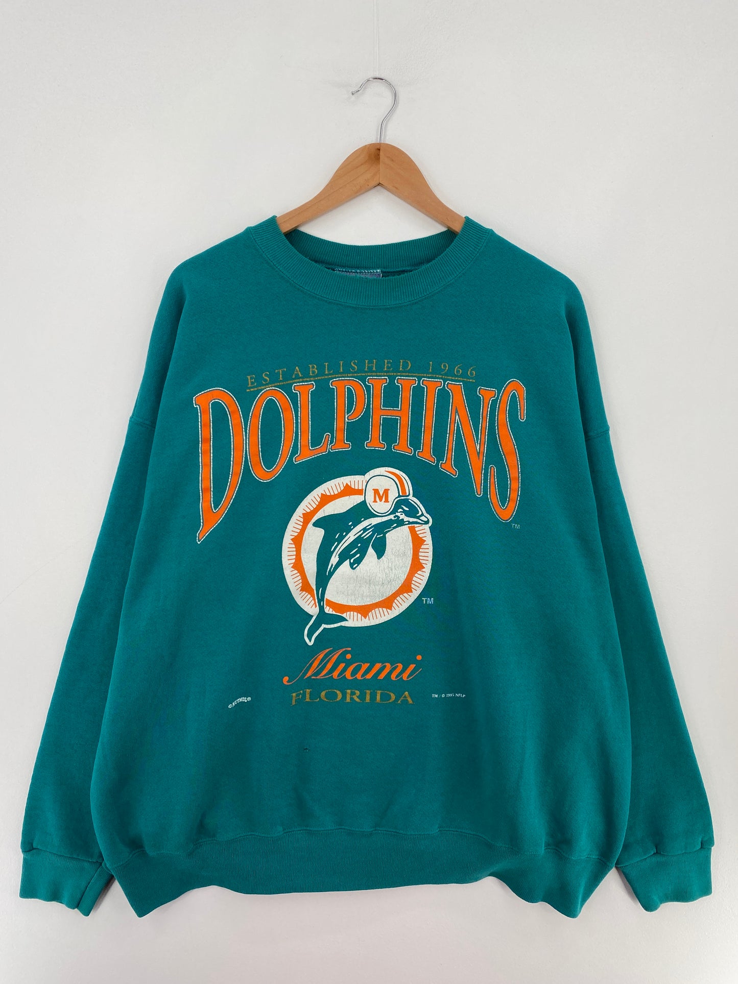 1995 MIAMI DOLPHINS Made in USA Size XXL Vintage NFL Sweat-Shirt / E3926S